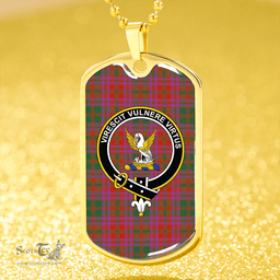 ScottishPlaid Stewart of Killiecrankie Ancient Clan Tartan Dog Tag Necklace - Crest Classic Scottish Plaid Tartan Plaid