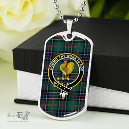 ScottishPlaid Sinclair Hunting Modern Clan Tartan Dog Tag Necklace - Crest Classic Scottish Plaid Tartan Plaid