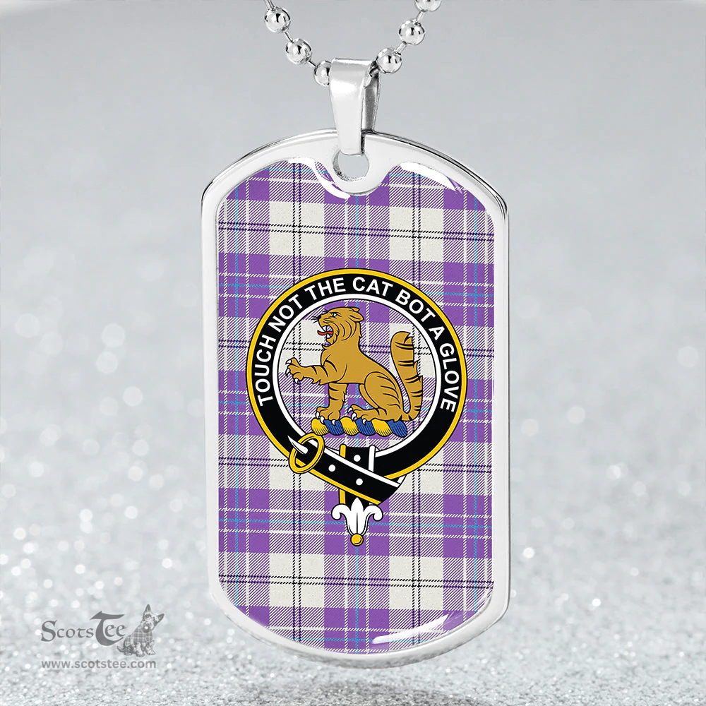 ScottishPlaid MacPherson Dress Purple Modern Clan Tartan Dog Tag Necklace - Crest Classic Scottish Plaid Tartan Plaid