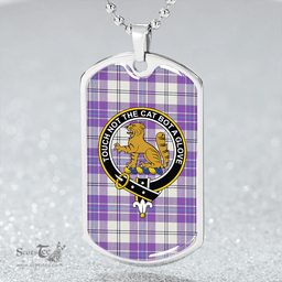 ScottishPlaid MacPherson Dress Purple Modern Clan Tartan Dog Tag Necklace - Crest Classic Scottish Plaid Tartan Plaid