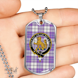 ScottishPlaid MacPherson Dress Purple Modern Clan Tartan Dog Tag Necklace - Crest Classic Scottish Plaid Tartan Plaid