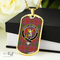 ScottishPlaid Stewart of Killiecrankie Ancient Clan Tartan Dog Tag Necklace - Crest Classic Scottish Plaid Tartan Plaid