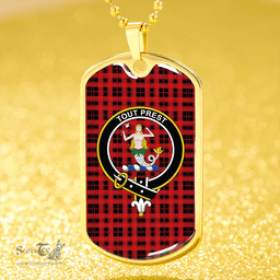 ScottishPlaid Murray of Ochtertyre Modern Clan Tartan Dog Tag Necklace - Crest Classic Scottish Plaid Tartan Plaid
