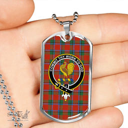 ScottishPlaid Sinclair Ancient Clan Tartan Dog Tag Necklace - Crest Classic Scottish Plaid Tartan Plaid