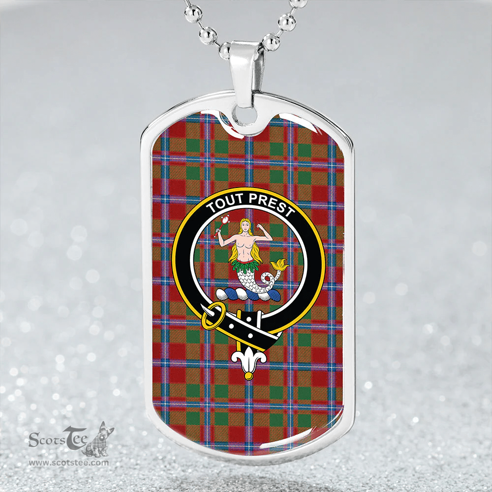 ScottishPlaid Murray of Abercairney Portrait (Murray of Abercairney; Portrait) Modern Clan Tartan Dog Tag Necklace - Crest Classic Scottish Plaid Tartan Plaid