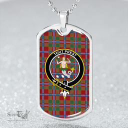 ScottishPlaid Murray of Abercairney Portrait (Murray of Abercairney; Portrait) Modern Clan Tartan Dog Tag Necklace - Crest Classic Scottish Plaid Tartan Plaid