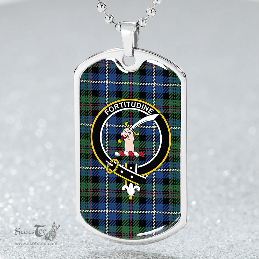 ScottishPlaid MacRae Hunting Modern Clan Tartan Dog Tag Necklace - Crest Classic Scottish Plaid Tartan Plaid