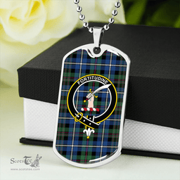 ScottishPlaid MacRae Hunting Modern Clan Tartan Dog Tag Necklace - Crest Classic Scottish Plaid Tartan Plaid