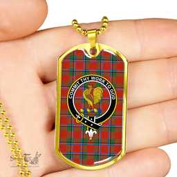 ScottishPlaid Sinclair Ancient Clan Tartan Dog Tag Necklace - Crest Classic Scottish Plaid Tartan Plaid