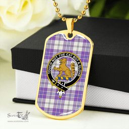 ScottishPlaid MacPherson Dress Purple Modern Clan Tartan Dog Tag Necklace - Crest Classic Scottish Plaid Tartan Plaid