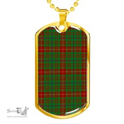 Scottish Fulton Clan Tartan Dog Tag Necklace - Classic Scottish Plaid Tartan Plaid