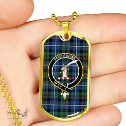 ScottishPlaid MacRae Hunting Modern Clan Tartan Dog Tag Necklace - Crest Classic Scottish Plaid Tartan Plaid