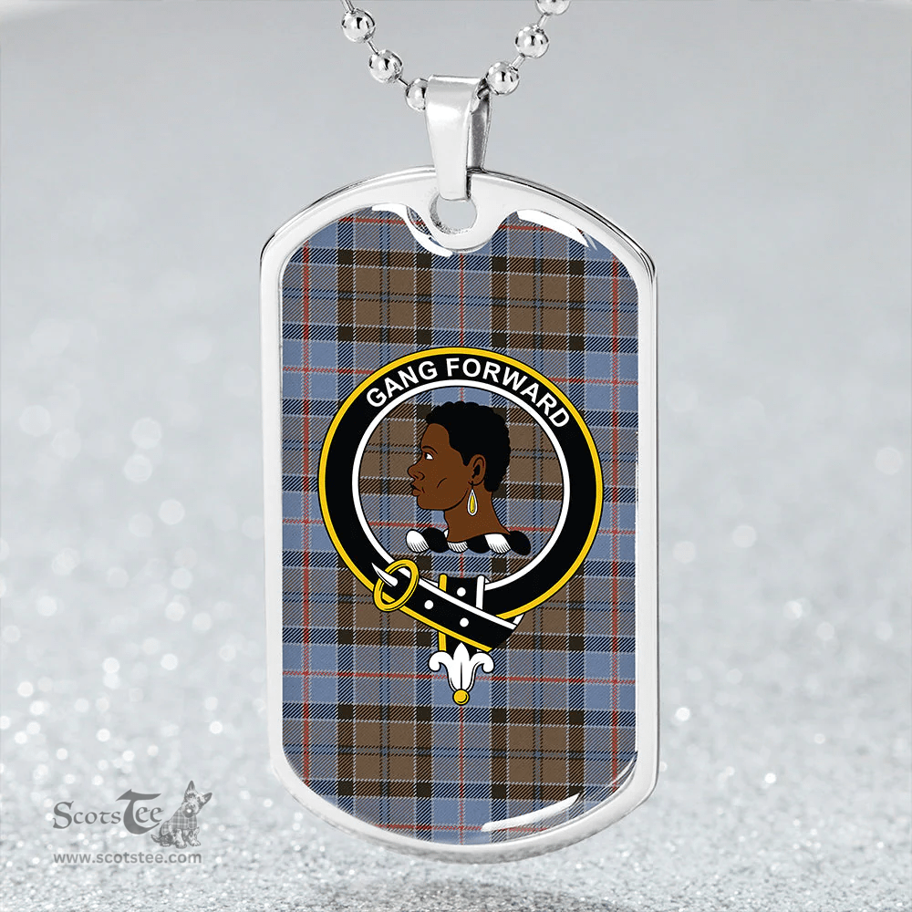 ScottishPlaid Stirling Weathered Clan Tartan Dog Tag Necklace - Crest Classic Scottish Plaid Tartan Plaid