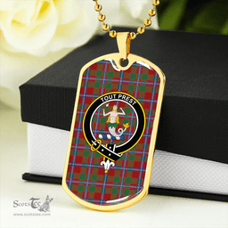 ScottishPlaid Murray of Abercairney Portrait (Murray of Abercairney; Portrait) Modern Clan Tartan Dog Tag Necklace - Crest Classic Scottish Plaid Tartan Plaid