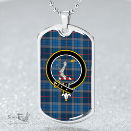 ScottishPlaid Thorburn (Thurburn) Modern Clan Tartan Dog Tag Necklace - Crest Classic Scottish Plaid Tartan Plaid