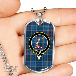 ScottishPlaid Thorburn (Thurburn) Modern Clan Tartan Dog Tag Necklace - Crest Classic Scottish Plaid Tartan Plaid