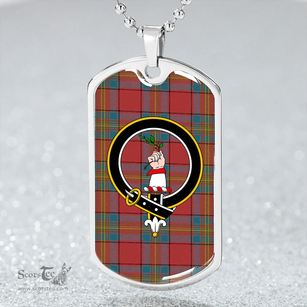 ScottishPlaid Oliver Ancient Clan Tartan Dog Tag Necklace - Crest Classic Scottish Plaid Tartan Plaid