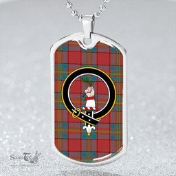 ScottishPlaid Oliver Ancient Clan Tartan Dog Tag Necklace - Crest Classic Scottish Plaid Tartan Plaid
