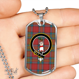 ScottishPlaid Oliver Ancient Clan Tartan Dog Tag Necklace - Crest Classic Scottish Plaid Tartan Plaid