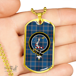 ScottishPlaid Thorburn (Thurburn) Modern Clan Tartan Dog Tag Necklace - Crest Classic Scottish Plaid Tartan Plaid