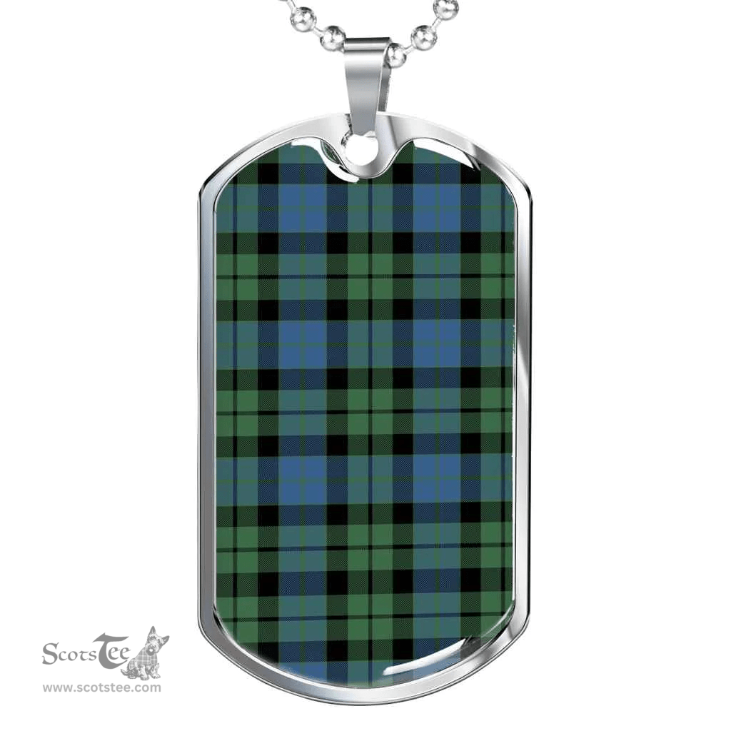 Scottish MacKay Ancient Clan Tartan Dog Tag Necklace - Classic Scottish Plaid Tartan Plaid