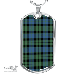 Scottish MacKay Ancient Clan Tartan Dog Tag Necklace - Classic Scottish Plaid Tartan Plaid