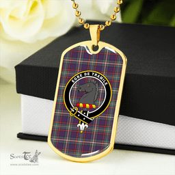 ScottishPlaid Tait Wedding Weathered Clan Tartan Dog Tag Necklace - Crest Classic Scottish Plaid Tartan Plaid