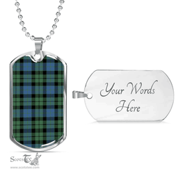 Scottish MacKay Ancient Clan Tartan Dog Tag Necklace - Classic Scottish Plaid Tartan Plaid