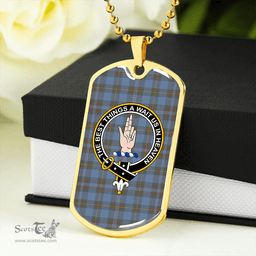 ScottishPlaid Miller Weathered Clan Tartan Dog Tag Necklace - Crest Classic Scottish Plaid Tartan Plaid
