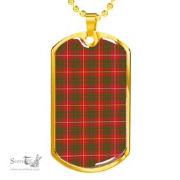 Scottish Bruce Modern Clan Tartan Dog Tag Necklace - Classic Scottish Plaid Tartan Plaid