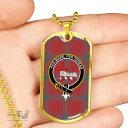 ScottishPlaid MacDonald of Sleat (Donald Lord MacDonald) Weathered Clan Tartan Dog Tag Necklace - Crest Classic Scottish Plaid Tartan Plaid