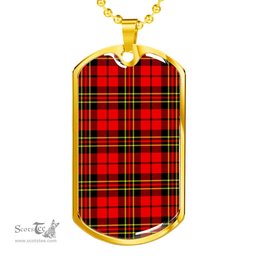 Scottish Brodie Modern Clan Tartan Dog Tag Necklace - Classic Scottish Plaid Tartan Plaid