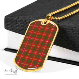 Scottish Bruce Modern Clan Tartan Dog Tag Necklace - Classic Scottish Plaid Tartan Plaid