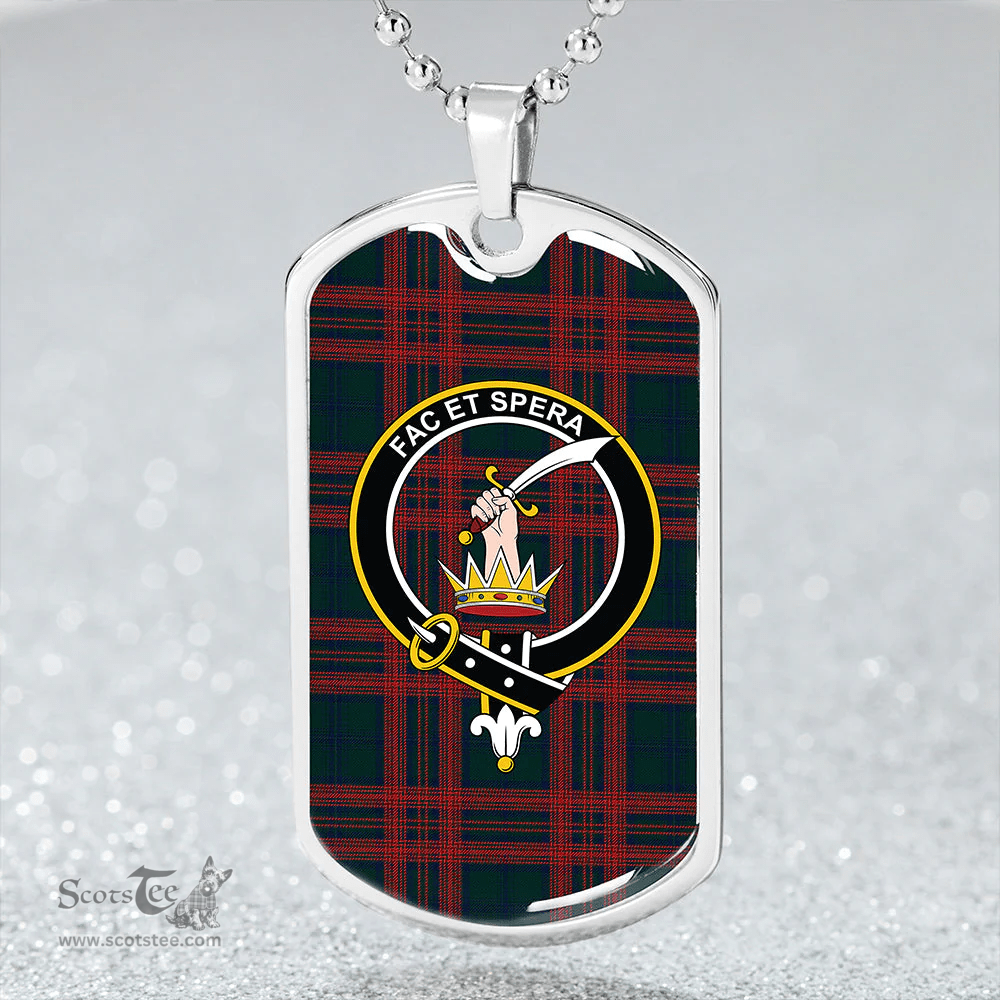 ScottishPlaid Matheson Hunting (Highland Society of London) Modern Clan Tartan Dog Tag Necklace - Crest Classic Scottish Plaid Tartan Plaid