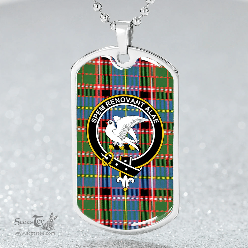 ScottishPlaid Norvel Clan Tartan Dog Tag Necklace - Crest Classic Scottish Plaid Tartan Plaid