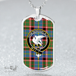 ScottishPlaid Norvel Clan Tartan Dog Tag Necklace - Crest Classic Scottish Plaid Tartan Plaid
