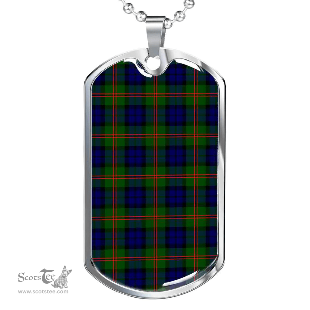 Scottish Dundas Modern 02 Clan Tartan Dog Tag Necklace - Classic Scottish Plaid Tartan Plaid