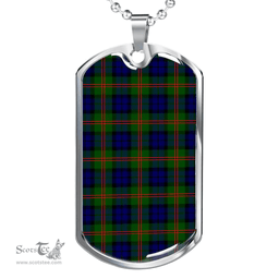 Scottish Dundas Modern 02 Clan Tartan Dog Tag Necklace - Classic Scottish Plaid Tartan Plaid