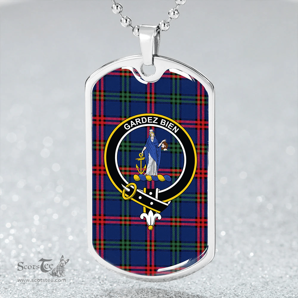 ScottishPlaid Montgomery Modern Clan Tartan Dog Tag Necklace - Crest Classic Scottish Plaid Tartan Plaid