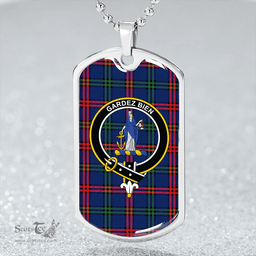 ScottishPlaid Montgomery Modern Clan Tartan Dog Tag Necklace - Crest Classic Scottish Plaid Tartan Plaid