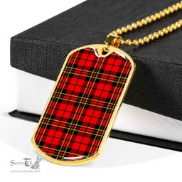 Scottish Brodie Modern Clan Tartan Dog Tag Necklace - Classic Scottish Plaid Tartan Plaid