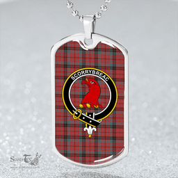 ScottishPlaid MacNicol #2 Clan Tartan Dog Tag Necklace - Crest Classic Scottish Plaid Tartan Plaid