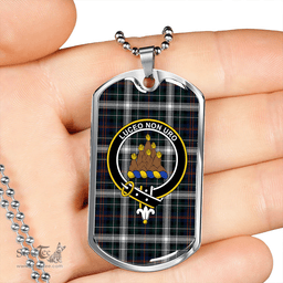 ScottishPlaid MacKenzie Dress #2 Modern Clan Tartan Dog Tag Necklace - Crest Classic Scottish Plaid Tartan Plaid