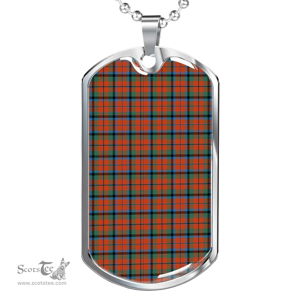 Scottish MacNaughton Ancient Clan Tartan Dog Tag Necklace - Classic Scottish Plaid Tartan Plaid