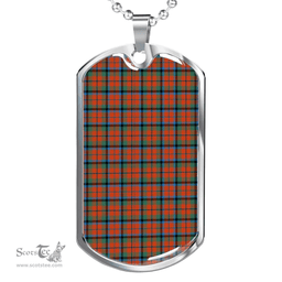 Scottish MacNaughton Ancient Clan Tartan Dog Tag Necklace - Classic Scottish Plaid Tartan Plaid