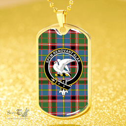 ScottishPlaid Norvel Clan Tartan Dog Tag Necklace - Crest Classic Scottish Plaid Tartan Plaid