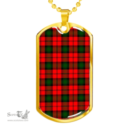 Scottish Kerr Modern Clan Tartan Dog Tag Necklace - Classic Scottish Plaid Tartan Plaid