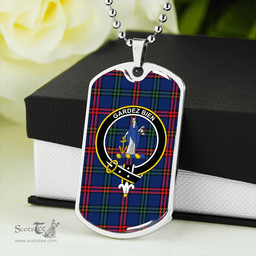 ScottishPlaid Montgomery Modern Clan Tartan Dog Tag Necklace - Crest Classic Scottish Plaid Tartan Plaid