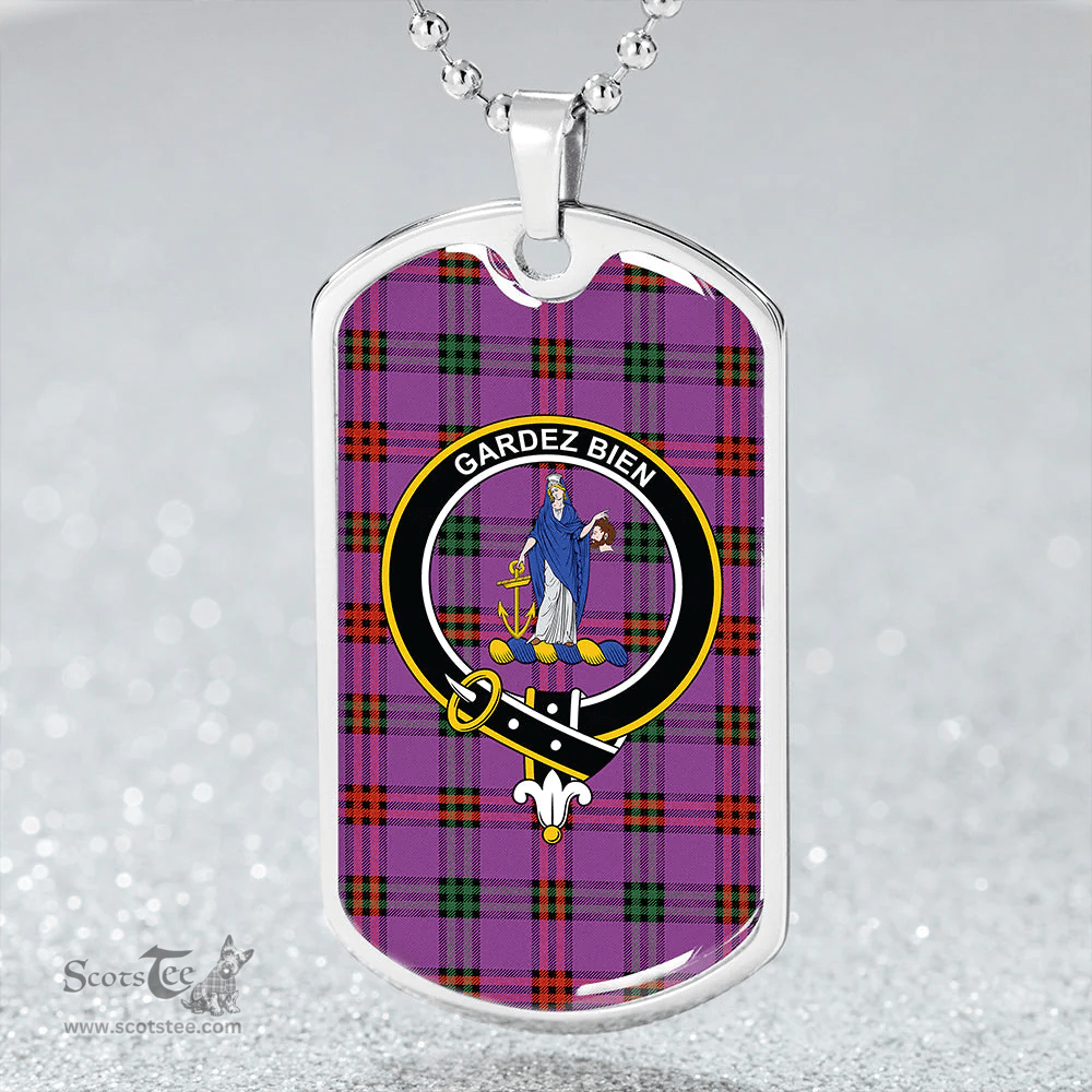 ScottishPlaid Montgomery Ancient Clan Tartan Dog Tag Necklace - Crest Classic Scottish Plaid Tartan Plaid