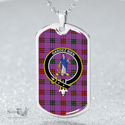 ScottishPlaid Montgomery Ancient Clan Tartan Dog Tag Necklace - Crest Classic Scottish Plaid Tartan Plaid